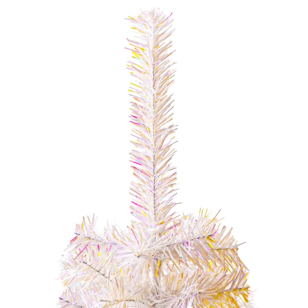 Künstlicher Weihnachtsbaum Schillernde Spitzen Weiß 120 cm PVC