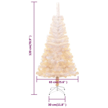 Künstlicher Weihnachtsbaum Schillernde Spitzen Weiß 120 cm PVC - Pazzar.ch