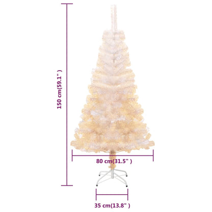 Künstlicher Weihnachtsbaum Schillernde Spitzen Weiß 150 cm PVC - Pazzar.ch