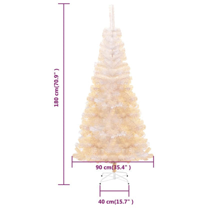 Künstlicher Weihnachtsbaum Schillernde Spitzen Weiß 180 cm PVC - Pazzar.ch