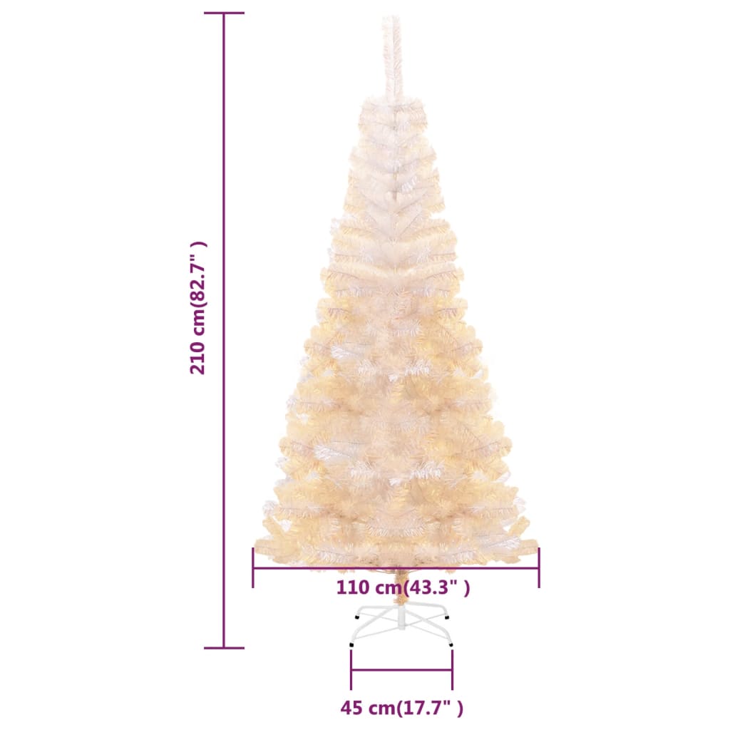 Künstlicher Weihnachtsbaum Schillernde Spitzen Weiß 210 cm PVC - Pazzar.ch