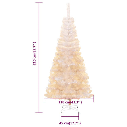 Künstlicher Weihnachtsbaum Schillernde Spitzen Weiß 210 cm PVC - Pazzar.ch