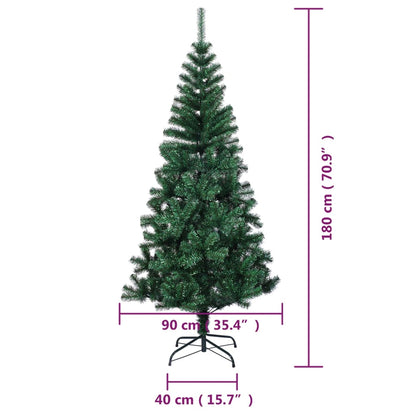 Künstlicher Weihnachtsbaum Schillernde Spitzen Grün 180 cm PVC - Pazzar.ch