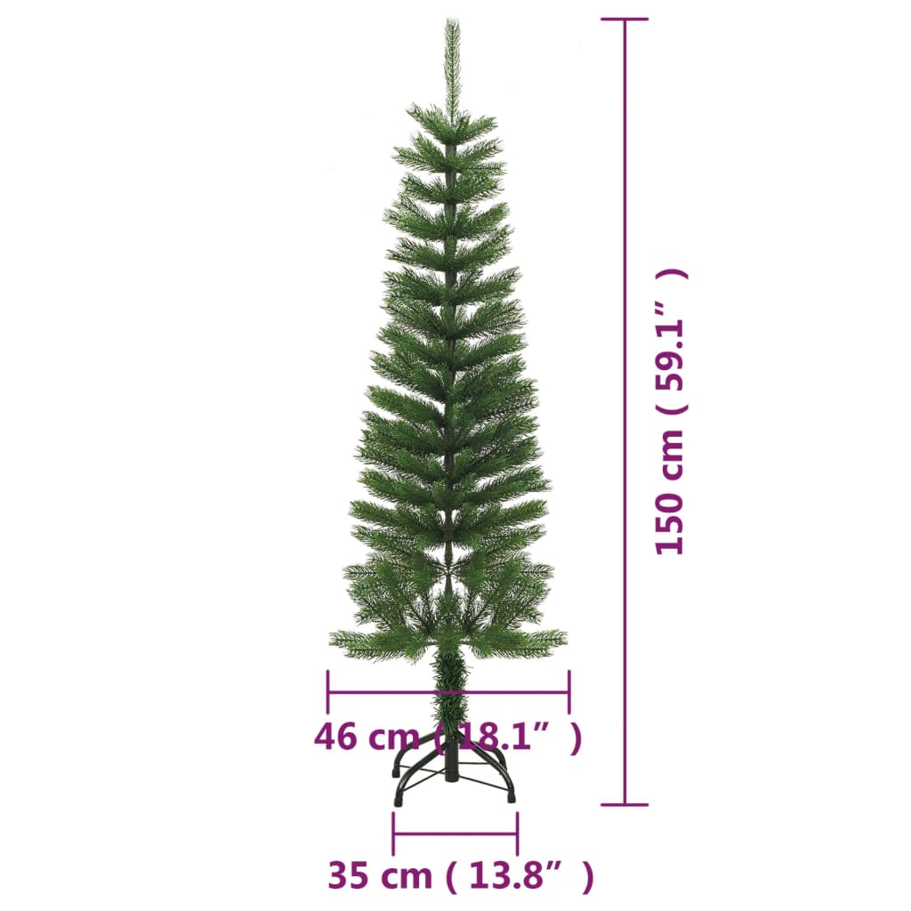 Künstlicher Weihnachtsbaum mit Ständer Schlank 150 cm PE - Pazzar.ch