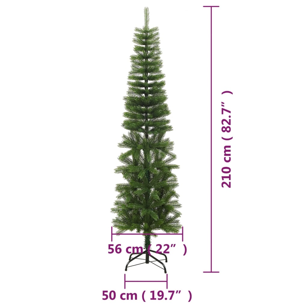 Künstlicher Weihnachtsbaum mit Ständer Schlank 210 cm PE - Pazzar.ch