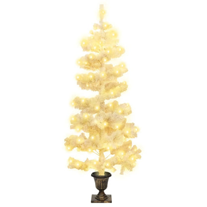 Spiral-Weihnachtsbaum mit Beleuchtung und Topf Weiß 120 cm - Pazzar.ch