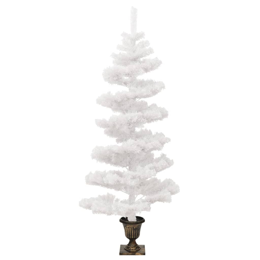 Spiral-Weihnachtsbaum mit Beleuchtung und Topf Weiß 120 cm - Pazzar.ch