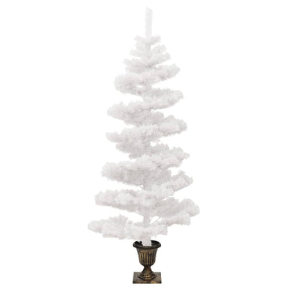 Spiral-Weihnachtsbaum mit Beleuchtung und Topf Weiß 120 cm - Pazzar.ch