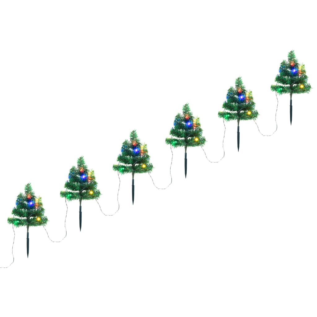 Wegbeleuchtung Weihnachtsbäume 6 Stk. Mehrfarbig LEDs 45 cm PVC - Pazzar.ch