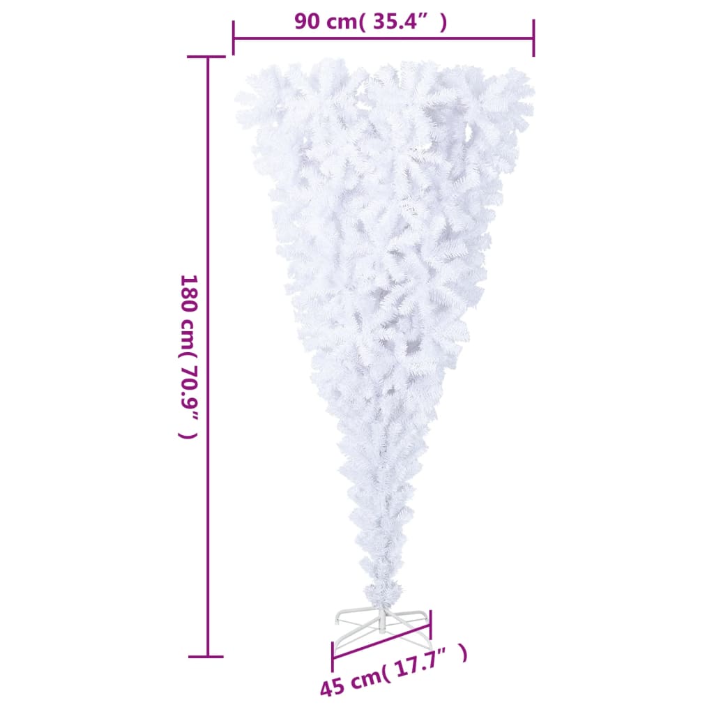 Künstlicher Weihnachtsbaum mit Ständer Umgekehrt Weiß 180 cm - Pazzar.ch