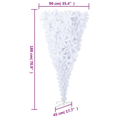 Künstlicher Weihnachtsbaum mit Ständer Umgekehrt Weiß 180 cm - Pazzar.ch