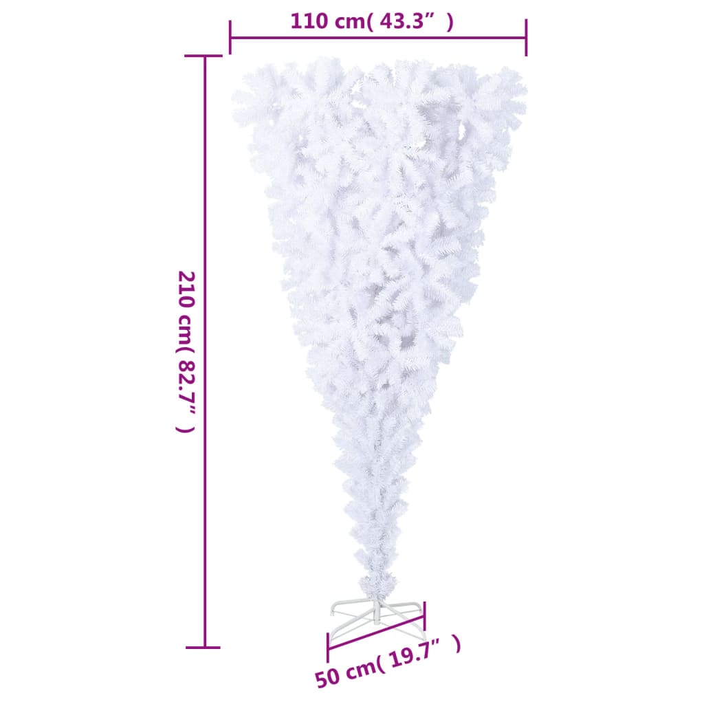 Künstlicher Weihnachtsbaum mit Ständer Umgekehrt Weiß 210 cm - Pazzar.ch