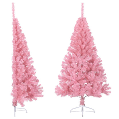 Künstlicher Halb-Weihnachtsbaum mit Ständer Rosa 120 cm PVC - Pazzar.ch