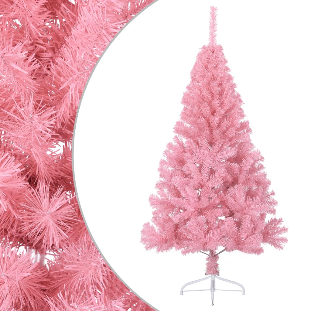 Künstlicher Halb-Weihnachtsbaum mit Ständer Rosa 120 cm PVC - Pazzar.ch