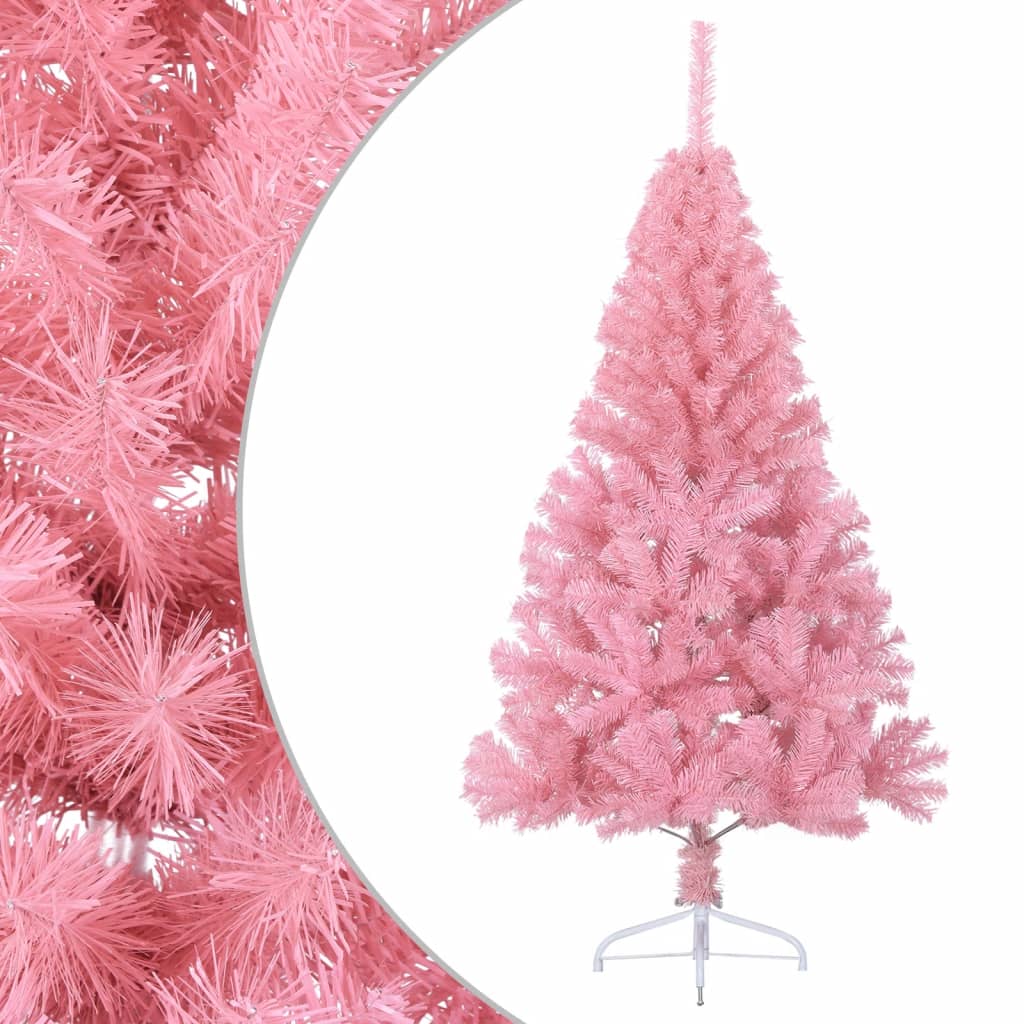 Künstlicher Halb-Weihnachtsbaum mit Ständer Rosa 150 cm PVC - Pazzar.ch