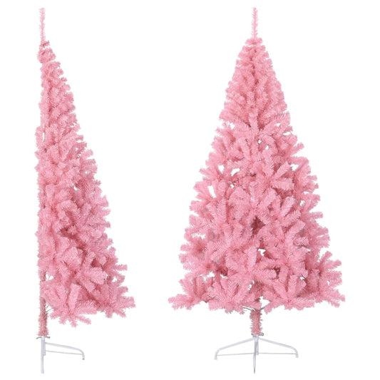 Künstlicher Halb-Weihnachtsbaum mit Ständer Rosa 180 cm PVC - Pazzar.ch