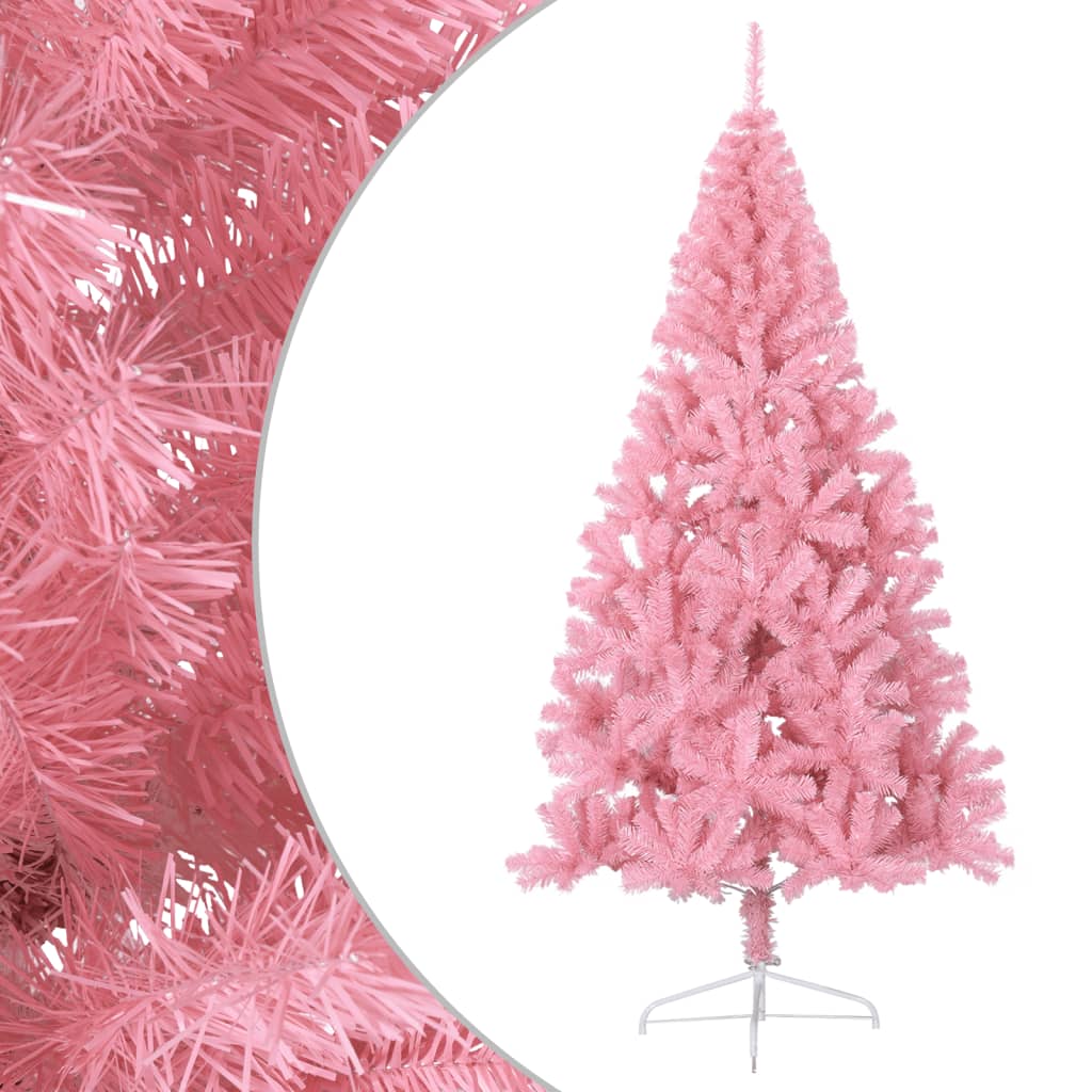 Künstlicher Halb-Weihnachtsbaum mit Ständer Rosa 180 cm PVC - Pazzar.ch