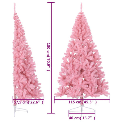 Künstlicher Halb-Weihnachtsbaum mit Ständer Rosa 180 cm PVC - Pazzar.ch