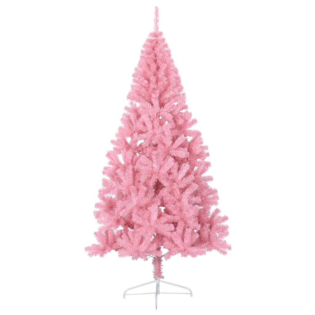 Künstlicher Halb-Weihnachtsbaum mit Ständer Rosa 210 cm PVC - Pazzar.ch