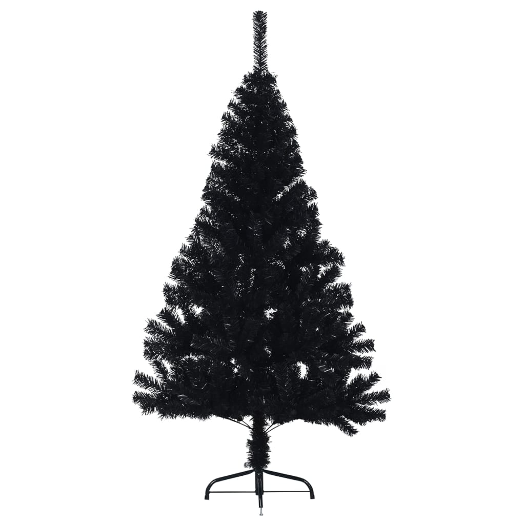 Künstlicher Halb-Weihnachtsbaum mit Ständer Schwarz 120 cm PVC - Pazzar.ch