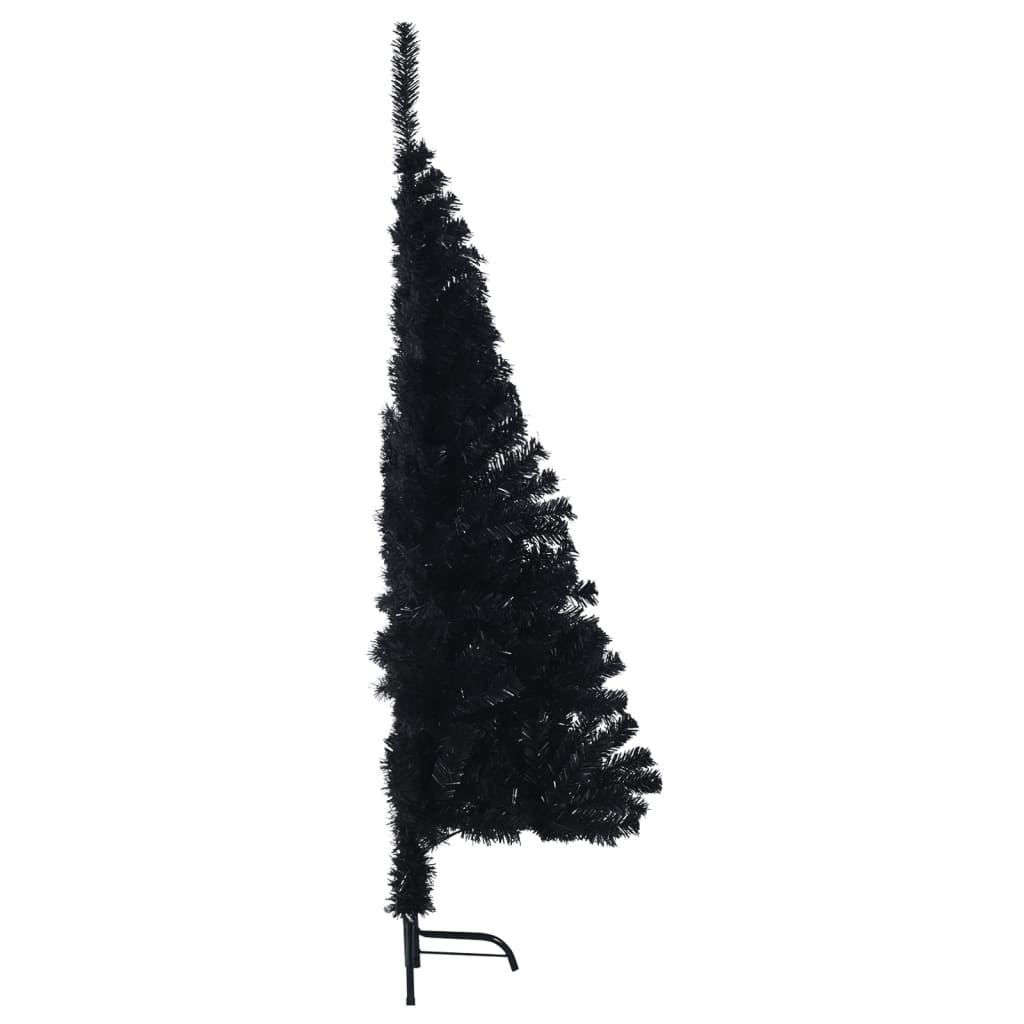 Künstlicher Halb-Weihnachtsbaum mit Ständer Schwarz 120 cm PVC - Pazzar.ch