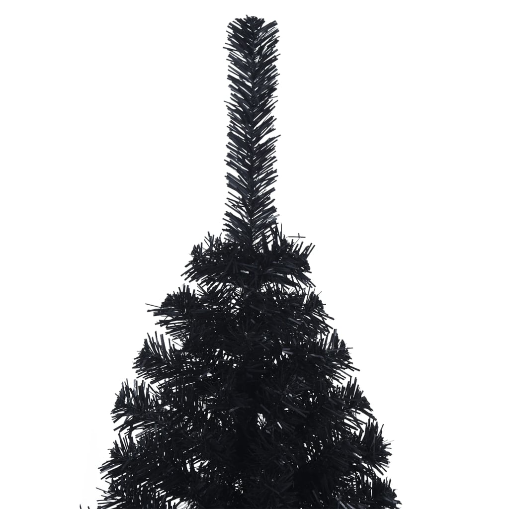 Künstlicher Halb-Weihnachtsbaum mit Ständer Schwarz 120 cm PVC - Pazzar.ch