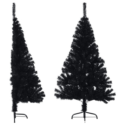 Künstlicher Halb-Weihnachtsbaum mit Ständer Schwarz 150 cm PVC - Pazzar.ch