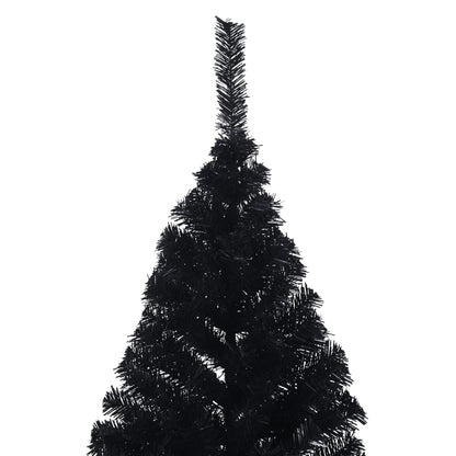 Künstlicher Halb-Weihnachtsbaum mit Ständer Schwarz 180 cm PVC - Pazzar.ch