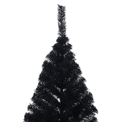 Künstlicher Halb-Weihnachtsbaum mit Ständer Schwarz 210 cm PVC - Pazzar.ch