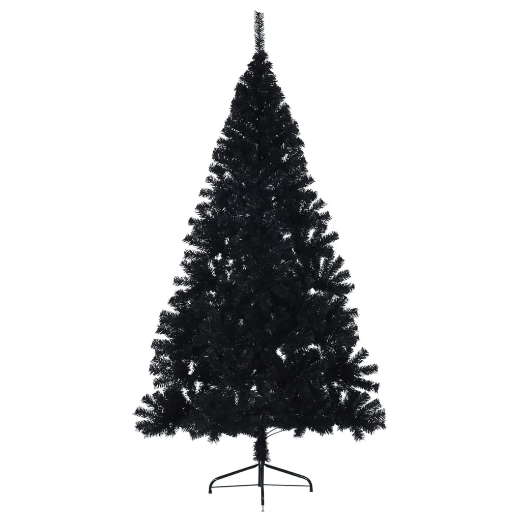 Künstlicher Halb-Weihnachtsbaum mit Ständer Schwarz 240 cm PVC - Pazzar.ch