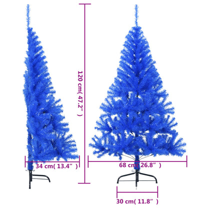 Künstlicher Halb-Weihnachtsbaum mit Ständer Blau 120 cm PVC - Pazzar.ch