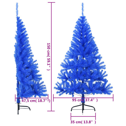 Künstlicher Halb-Weihnachtsbaum mit Ständer Blau 150 cm PVC - Pazzar.ch