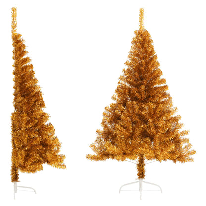 Künstlicher Halb-Weihnachtsbaum mit Ständer Gold 120 cm PET - Pazzar.ch