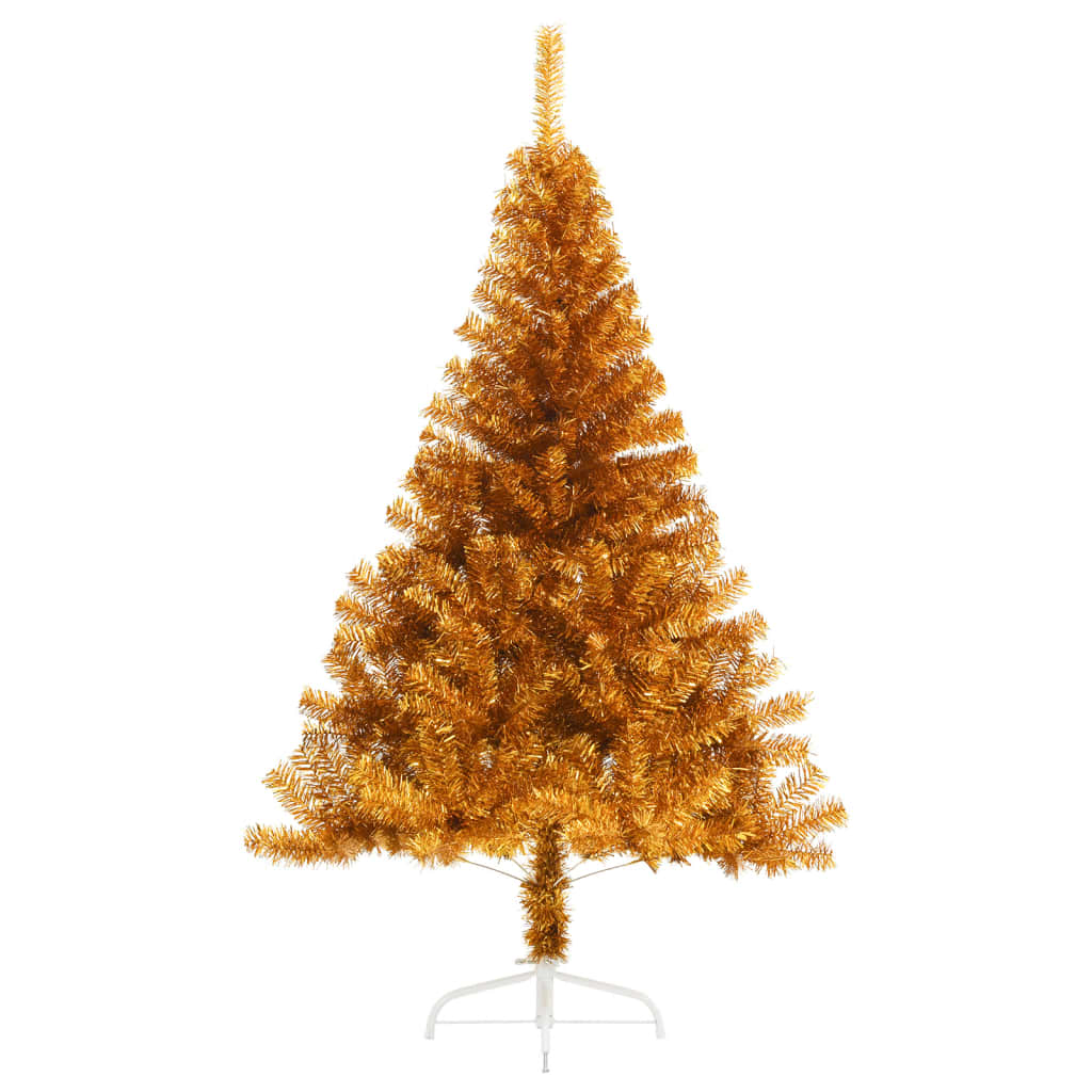 Künstlicher Halb-Weihnachtsbaum mit Ständer Gold 120 cm PET