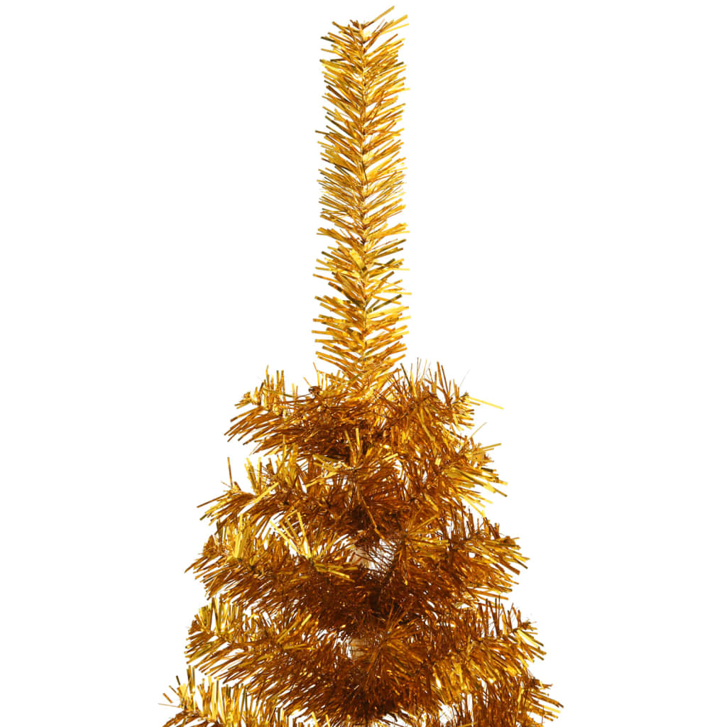 Künstlicher Halb-Weihnachtsbaum mit Ständer Gold 120 cm PET - Pazzar.ch