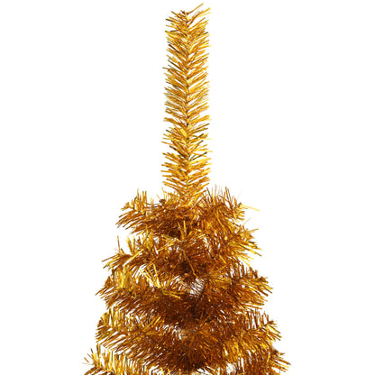 Künstlicher Halb-Weihnachtsbaum mit Ständer Gold 120 cm PET - Pazzar.ch