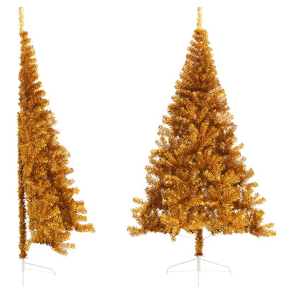 Künstlicher Halb-Weihnachtsbaum mit Ständer Gold 210 cm PET - Pazzar.ch