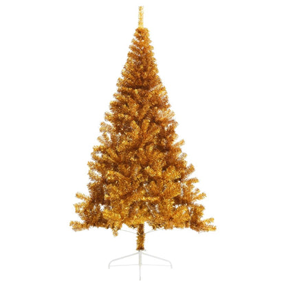 Künstlicher Halb-Weihnachtsbaum mit Ständer Gold 210 cm PET - Pazzar.ch