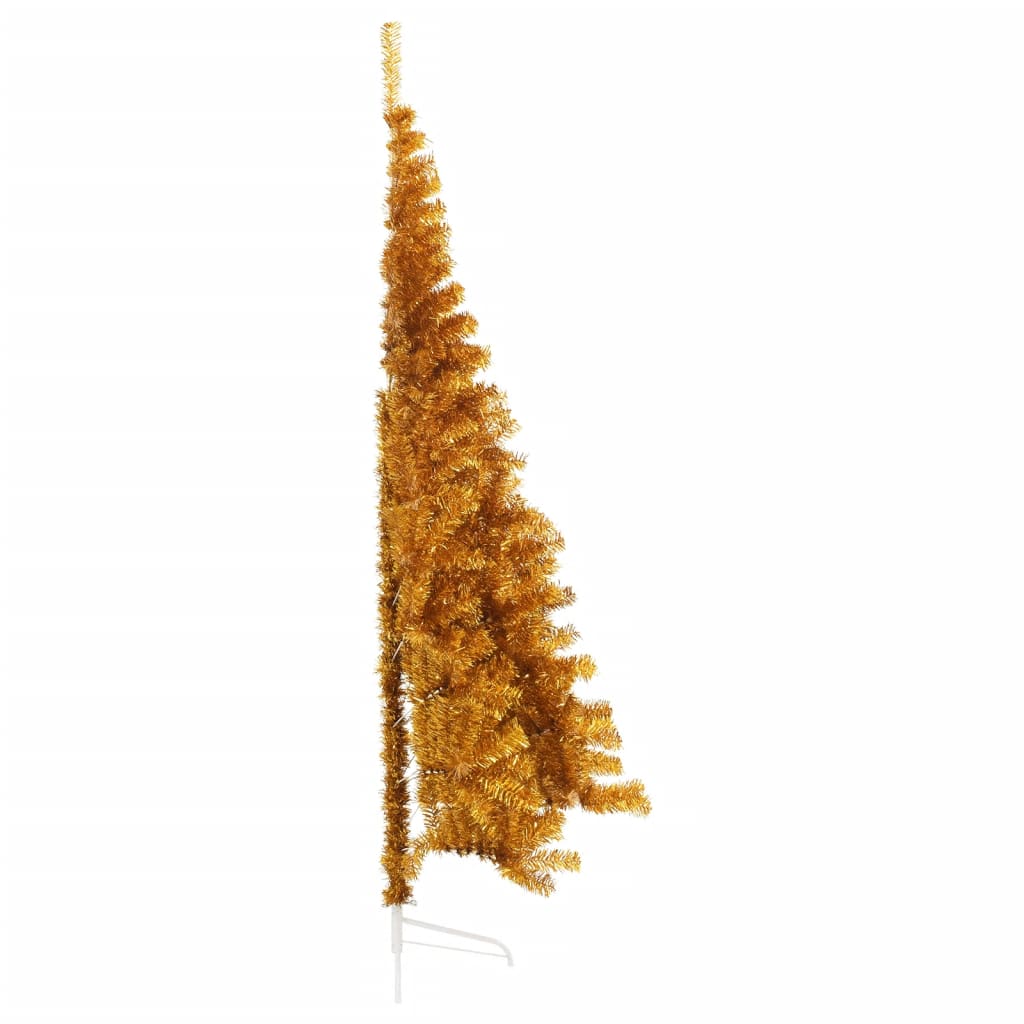 Künstlicher Halb-Weihnachtsbaum mit Ständer Gold 210 cm PET - Pazzar.ch