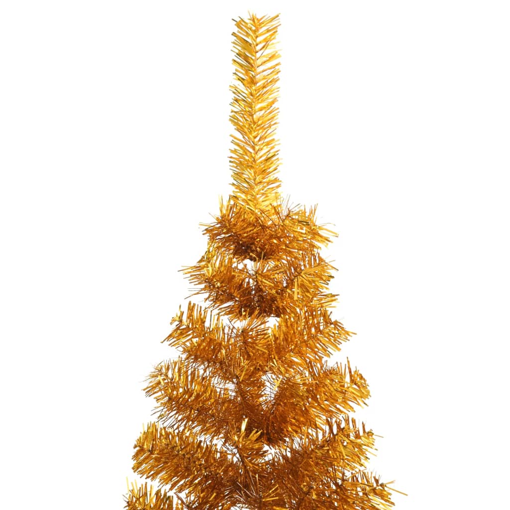 Künstlicher Halb-Weihnachtsbaum mit Ständer Gold 210 cm PET