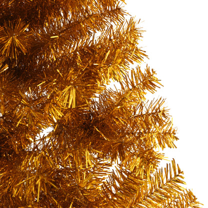 Künstlicher Halb-Weihnachtsbaum mit Ständer Gold 210 cm PET - Pazzar.ch