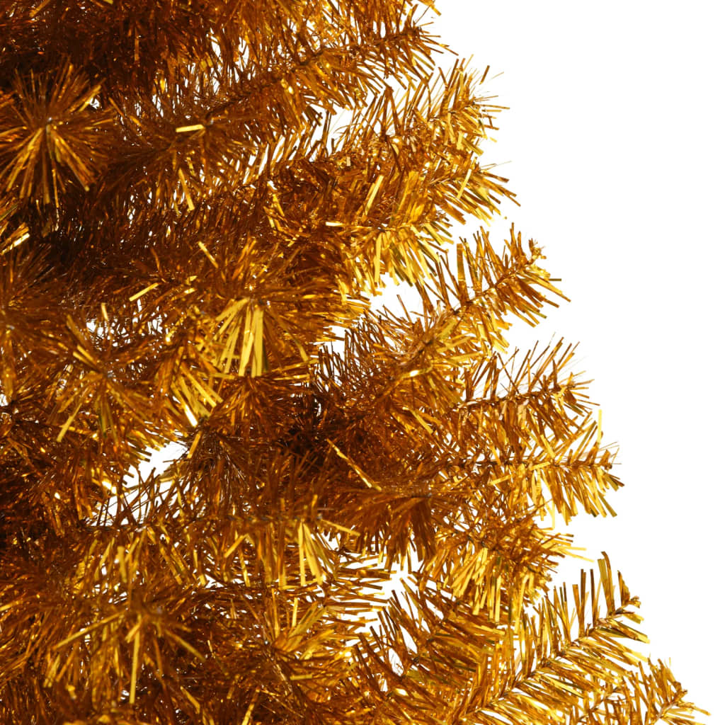 Künstlicher Halb-Weihnachtsbaum mit Ständer Gold 240 cm PET - Pazzar.ch