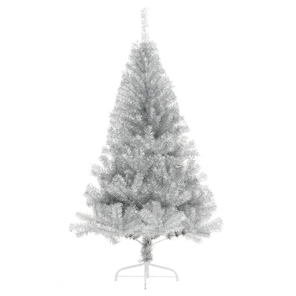 Künstlicher Halb-Weihnachtsbaum mit Ständer Silber 180 cm PET - Pazzar.ch