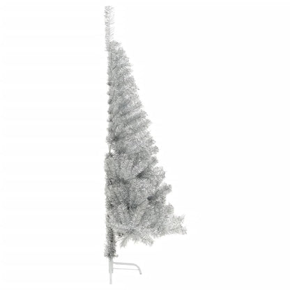 Künstlicher Halb-Weihnachtsbaum mit Ständer Silber 180 cm PET - Pazzar.ch