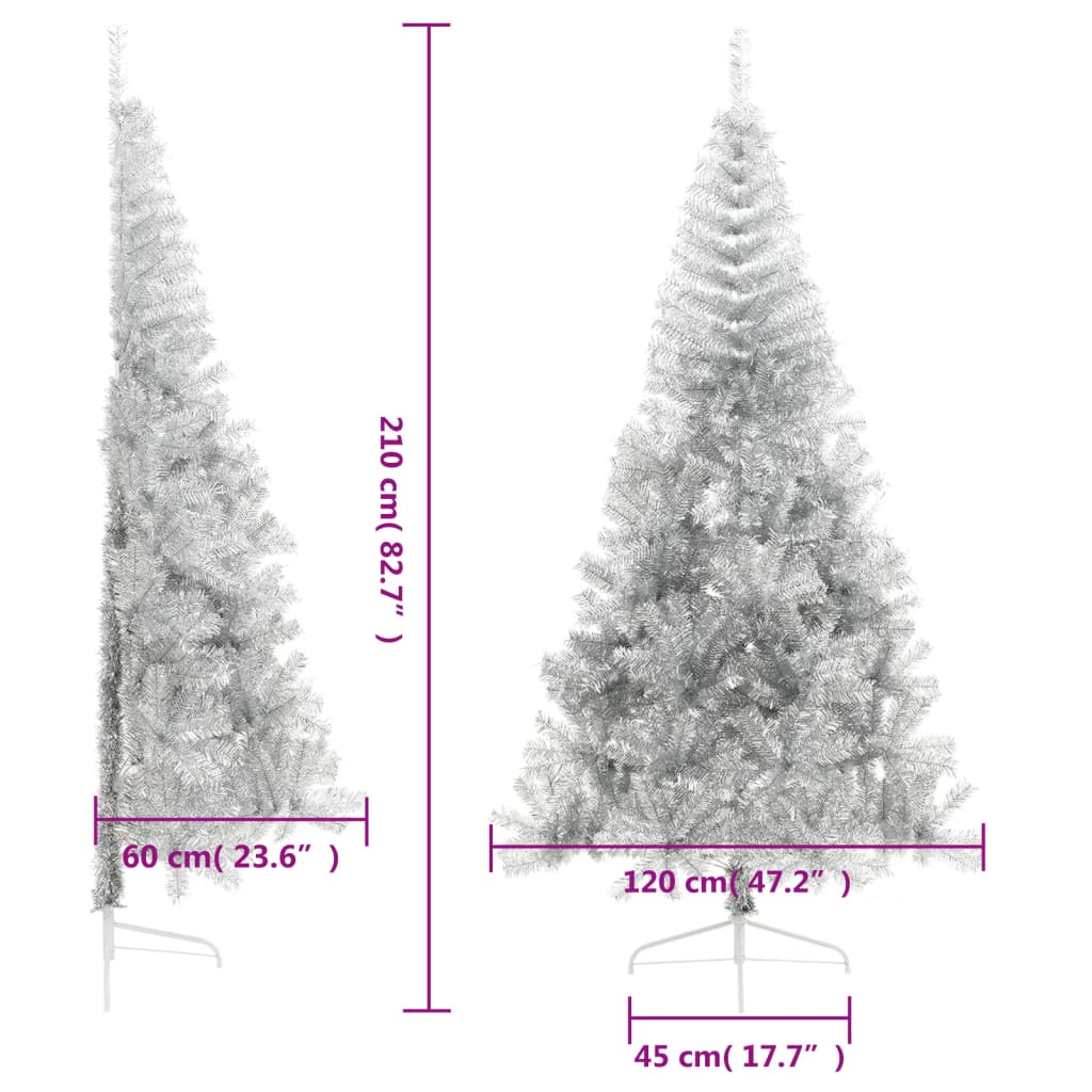 Künstlicher Weihnachtsbaum mit Ständer Silber 210 cm PET - Pazzar.ch