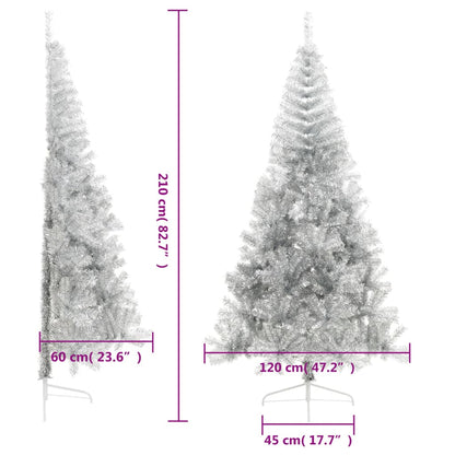 Künstlicher Weihnachtsbaum mit Ständer Silber 210 cm PET - Pazzar.ch