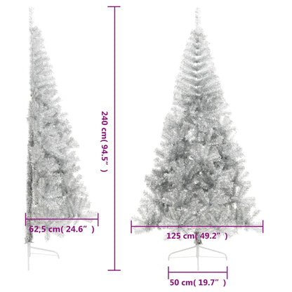 Künstlicher Weihnachtsbaum mit Ständer Silber 240 cm PET - Pazzar.ch