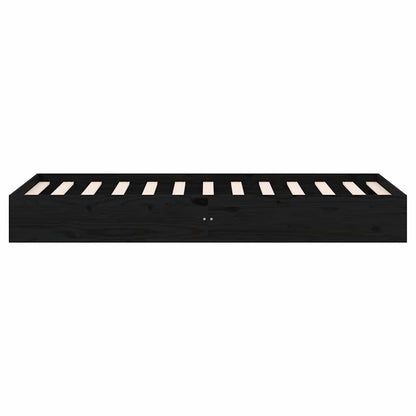Massivholzbett ohne Matratze Schwarz 75x190 cm