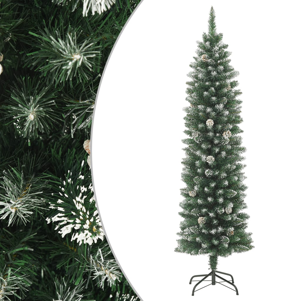 Künstlicher Weihnachtsbaum mit Ständer Schlank 150 cm PVC - Pazzar.ch