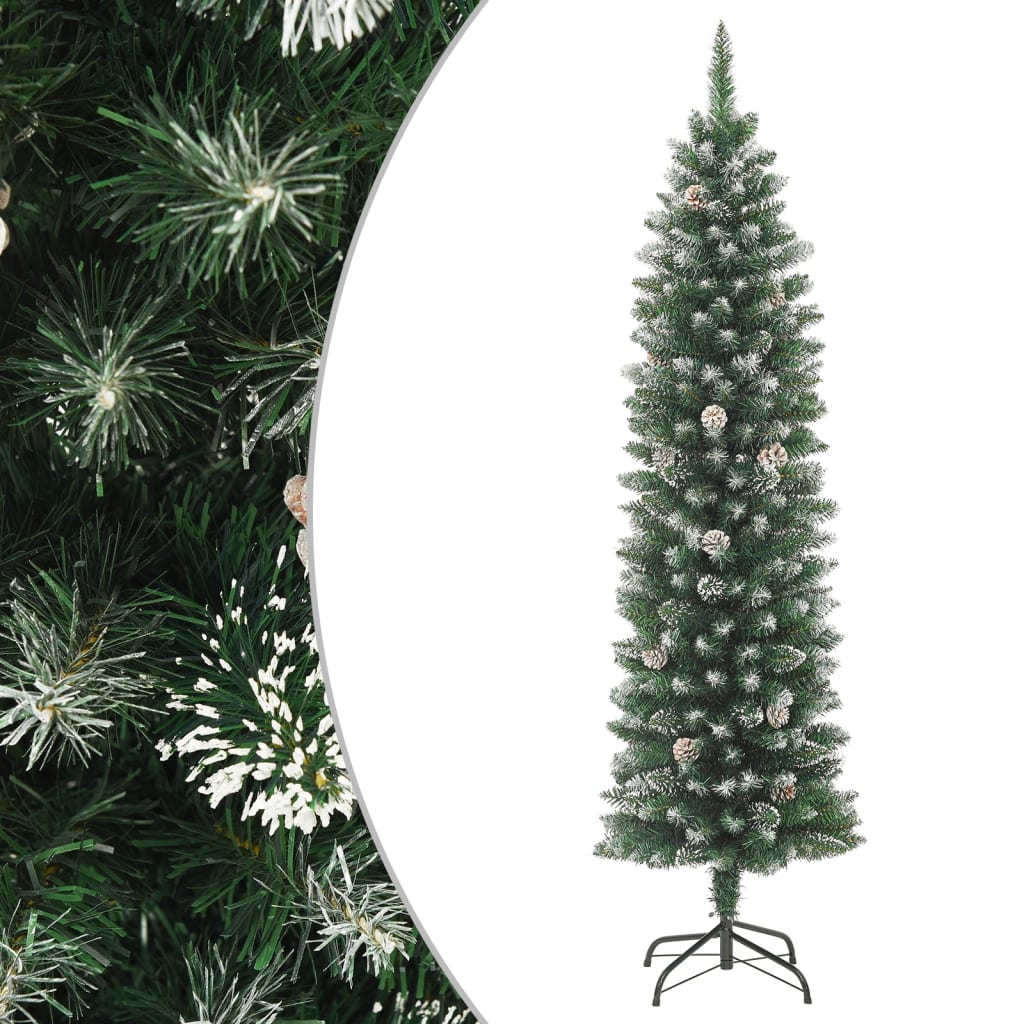 Künstlicher Weihnachtsbaum mit Ständer Schlank 210 cm PVC - Pazzar.ch